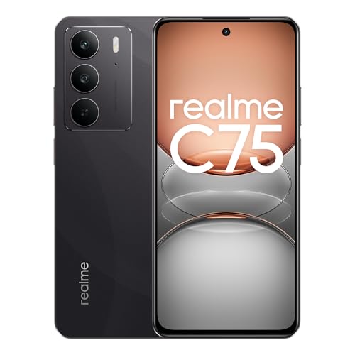 realme C75 4G Smartphone 8+128 GB, IP 69 Schutz aus gepanzertem Glas und Armatur, Akku 5828 mAh mit langer Lebensdauer, Full HD-Bildschirm 6,72 Zoll, Schwarz (kein Adapter) von realme