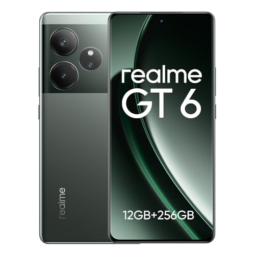 realme GT 6 Smartphone 5G,12GB+256GB Handy Ohne Vertrag,Snapdragon 8s Gen 3,120Hz 6.78" 6000nit Ultra Bright Display,50MP LYT-808 OIS,5500 mAh,Dual SIM Android 14,NFC,Grün(Kein Ladegerät) von realme