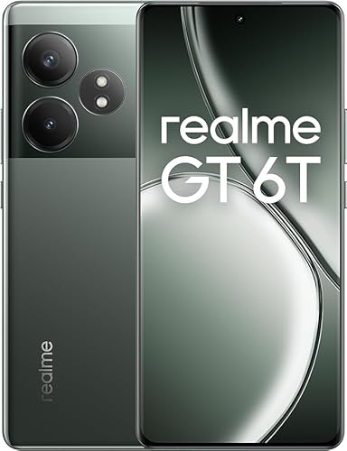 realme GT 6T 5G Handy, 8 + 256 GB, Snapdragon® 7+ der 3. Generation, ultrahelles Display mit 6000 Nits, 50 MP Sony-Kamera mit OIS, ohne Adapter (Grün) von realme