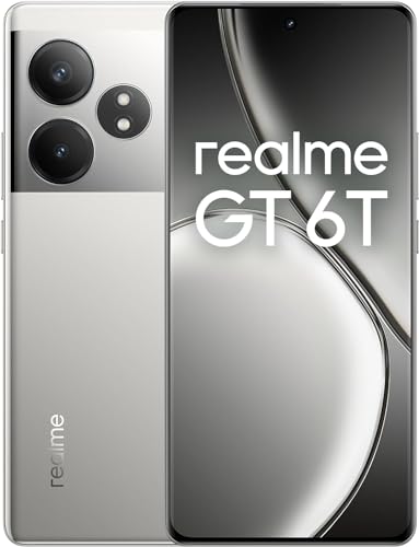 realme GT 6T 5G Smartphone, 50 MP LYT-600 Handkamera, Snapdragon 7S Gen3 Prozessor, 120 Hz 6,78 Zoll 6000nit Hyper Display, NFC, Dual SIM (Silber, 12 + 256 GB) (ohne Ladegerät) von realme