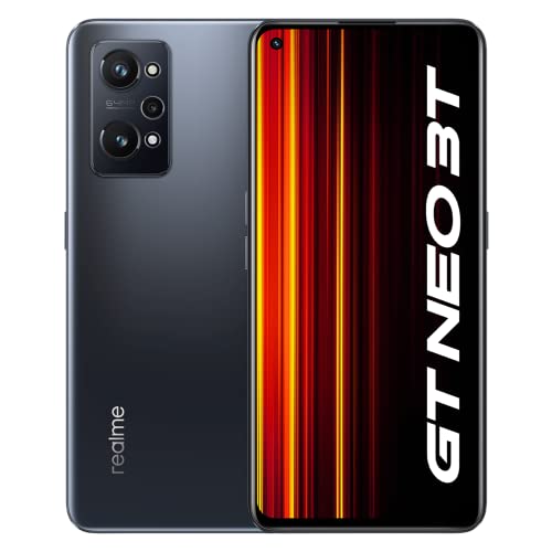 realme GT neo 3T-8+128GB 5G Smartphone ohne Vertragy,Snapdragon 870,80 W SuperDart-Aufladung,120 Hz Super AMOLED Display,Sony IMX766 Flaggschiff-Kamera,Dual SIM,NFC,Shade Black, one Size von realme