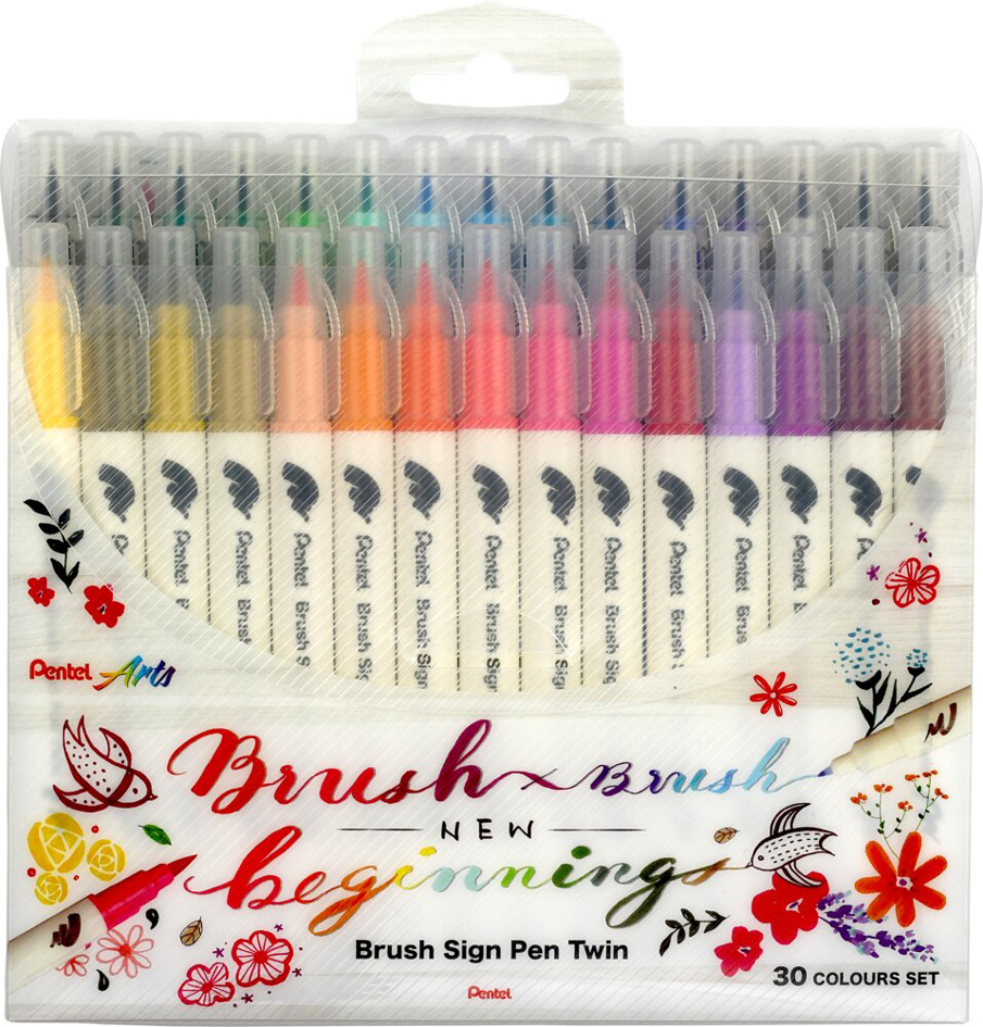 Restposten: PentelArts BrushSignPen Pinselstift Twin, 30er von restposten