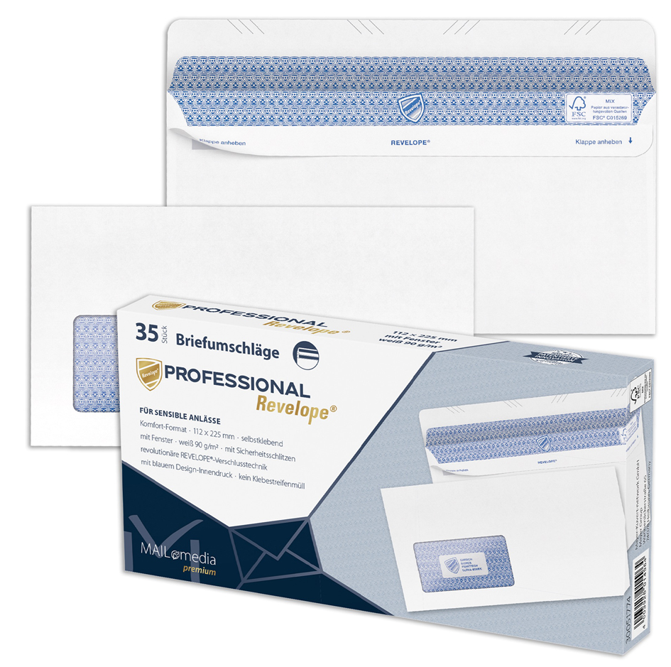 MAILmedia Briefumschlag REVELOPE, 112 x 225 mm, mit Fenster MAILmedia Briefumschlag REVELOPE, 112 x 225 mm, mit Fenster von revelope