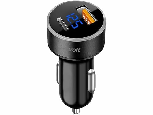 revolt Pkw Voltmeter: Kfz-USB-Ladegerät, LED-Spannungsanzeige, USB-C PD & USB Typ A, 32 W (Kfz USB Netzteil, Zigarettenanzünder USB, Type Verteiler) von revolt