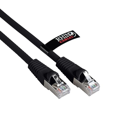 rhinocables Cat6A Netzwerkkabel Patchkabel Schnell Gigabit Ethernet LAN Ethernetkabel Kompatibel zu CAT5e CAT6 CAT6A für Switch Router Modem Smart TV Xbox (30m, Schwarz) von rhinocables