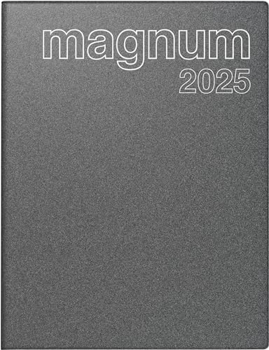 rido/idé Buchkalender Modell magnum (2025), 2 Seiten = 1 Woche, 183 × 240 mm, 144 Seiten, Kunststoff-Einband Reflection, grau von rido/idé