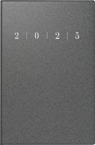 rido/idé Taschenkalender Modell partner/Industrie I (2025), 2 Seiten = 1 Woche, A7, 224 Seiten, Kunststoff-Einband Reflection, anthrazit von rido/idé