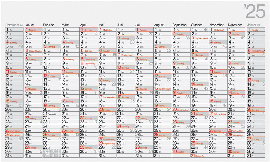 rido idé Wandkalender , Plakatkalender Office II, , 2025 von rido idé