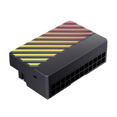 rieder ATX 24Pin ARGB Adapter 90° Konverter 24PIN RGB Netzkabeladapter für 24PlN Motherboard Netzteil Schwarz von rieder