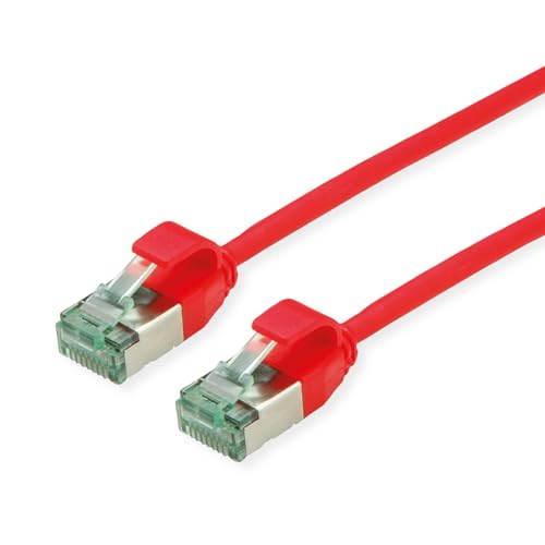 ROLINE RM U/FTP DataCenter Patchkabel Kat.6A (Class EA), Slim, rot, 0,5 m von roline recycled material