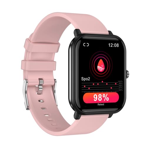 rorios Mode Smartwatch für Damen 50M Wasserdicht Sportuhr Fitness Intelligente Uhr mit Bluetooth Anrufen Herzfrequenzüberwachung für Männer Frauen Rosa von rorios