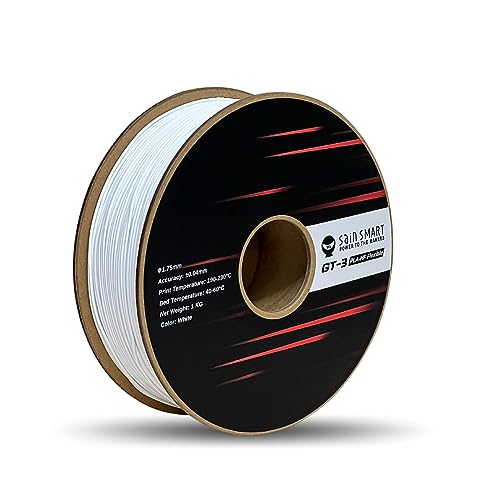 SainSmart GT-3 flexibles PLA-Filament mit hoher Fließfähigkeit, 1,75 mm, 3D-Druckerfilament mit hohem Durchfluss für Hochgeschwindigkeitsdruck, 1-kg-Spule, Maßgenauigkeit +/- 0,04 mm, Weiß von sainsmart