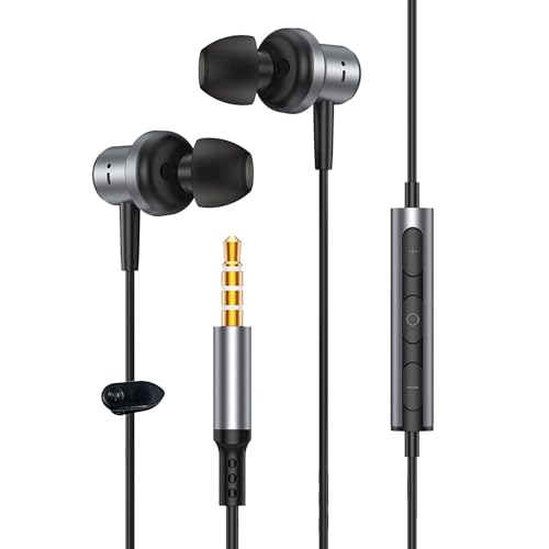 sayrelances 479 In-Ear-Kopfhörer, kabelgebundene Kopfhörer mit 3,5-mm-Klinkenstecker, magnetisches Design, kompatibel mit Android, iPad, MP3, Laptops und Desktop-PCs usw., Schwarz von sayrelances