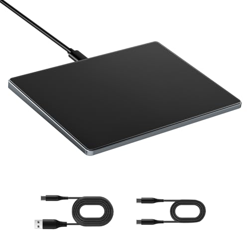 seenda Verbessertes Trackpad, glatte Glasoberfläche mit Multi-Touch, Aluminium, schlankes USB-Kabel, Win/Mac-Touchpad mit hoher Präzisions-Navigation für Windows 10/11 Computer und iMac, MacBook von seenda