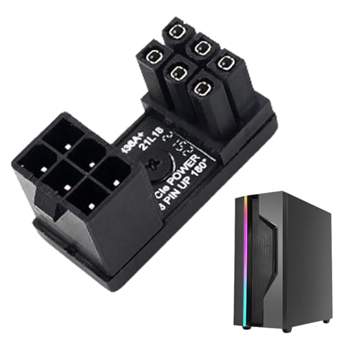 shpuuyy Grafikkartenadapter für PC, 6/8-Pin-Stecker-Netzteil, Abgewinkelte Adapterplatine, 180-Grad-GPU-Adapter, Lenkanschluss für Desktop-PC-Grafikkarte von shpuuyy