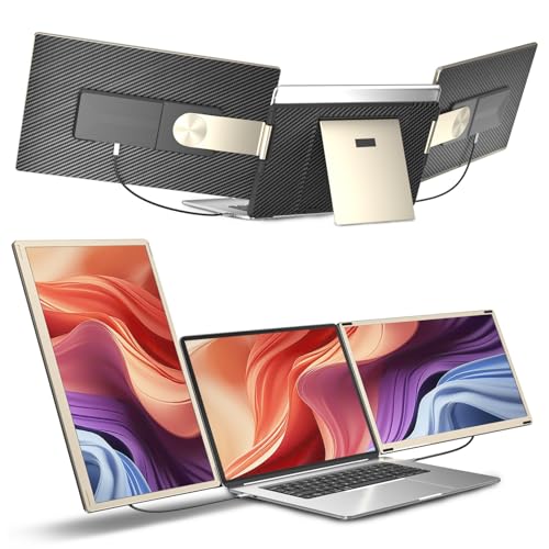 Laptop Screen Extender, 15.6” Portable Monitor, FHD 1080P Ultra-Slim Travel Monitor mit Lautsprechern, Triple Display Extension, Kompatibel mit 13-17.3“ Laptops von siaviala