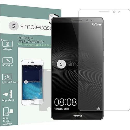 Simplecase Panzerglas passend zu Huawei P9 , Premium Displayschutz , Schutz durch Extra Härtegrad 9H , Case Friendly , Echtglas / Verbundglas / Panzerglasfolie , Transparent - 2 Stück von simplecase