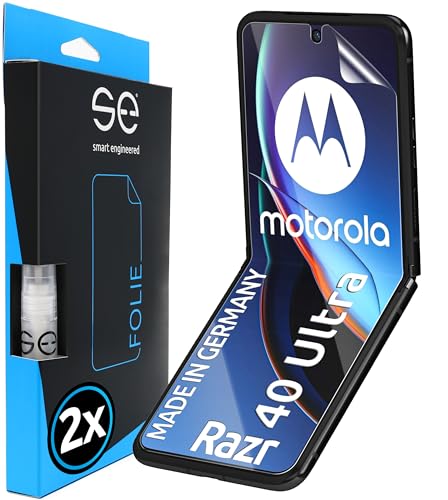 2x se® 3D SCHUTZFOLIE Transparent für Motorola Razr 40 Ultra,Selbstheilend, 100% Fingerabdruck & FaceID kompatibel, einfache blasenfreie Installation, Ultra-Klar, Stoß-Kratzfest, aus Deutschland von smart engineered