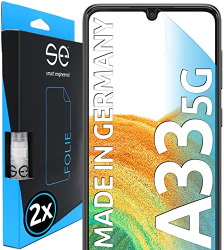 2x se® 3D SCHUTZFOLIE Transparent für Samsung Galaxy A33 5G,Selbstheilend, 100% Fingerabdruck & FaceID kompatibel, einfache blasenfreie Installation, Ultra-Klar, Stoß-Kratzfest, aus Deutschland von smart engineered