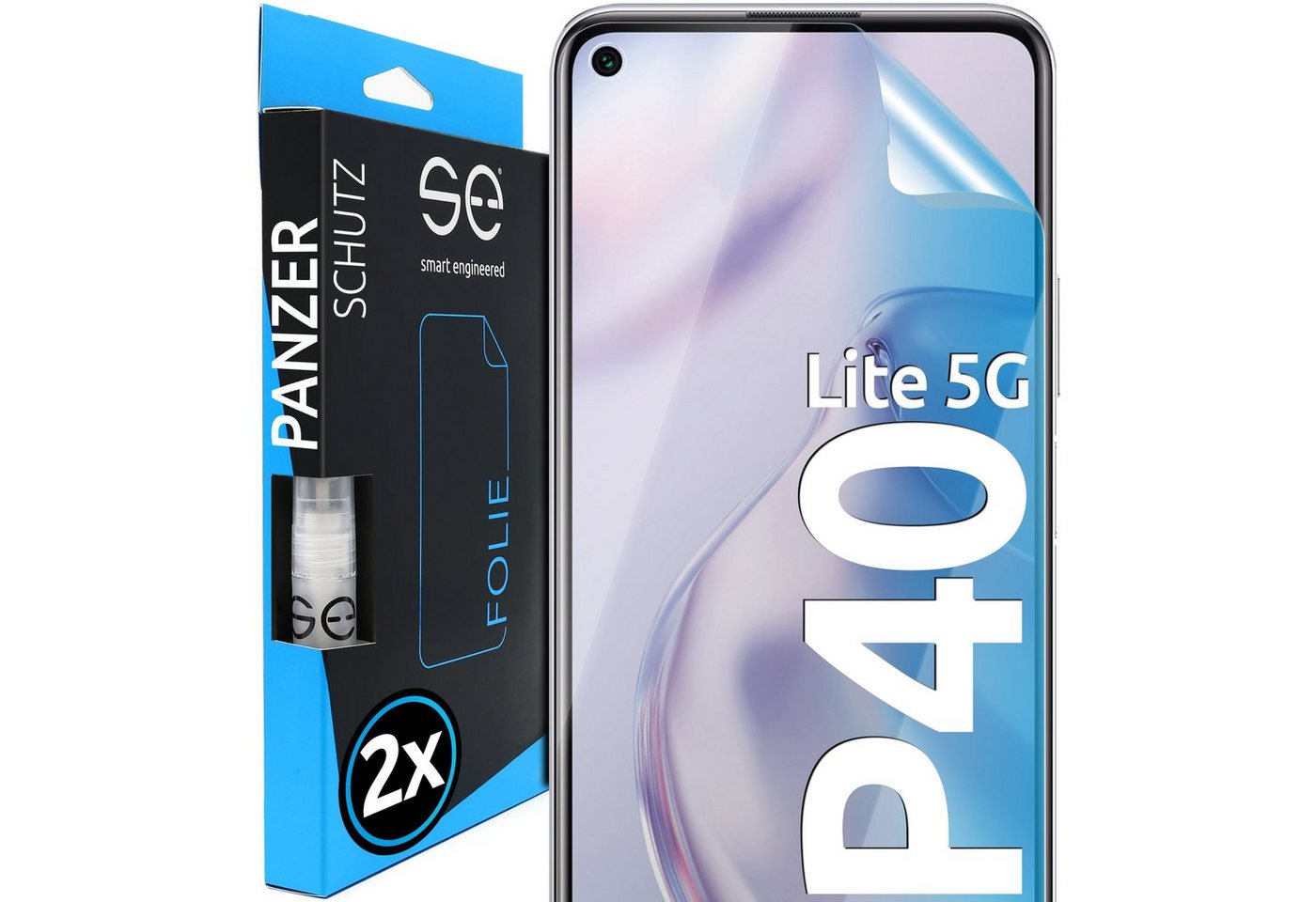 smart engineered 2x se® 3D Schutzfolie Huawei P40 Lite 5G, Displayschutzfolie von smart engineered