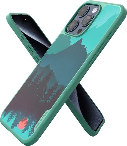 Smartish iPhone 15 Pro Max Slim Case - Gripmunk Compatible with MagSafe [Lightweight + Protective] Thin Grip Magnetic Cover with Microfiber Lining - Moving Mountains von smartish