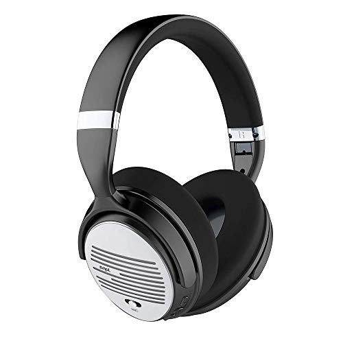 Smpl Noise Cancelling Kopfhörer - Bluetooth-Over-Ear-Kopfhörer, mit Mikrofon zum Anrufen, 16-Stunden-Spielzeit - Silber von smpl