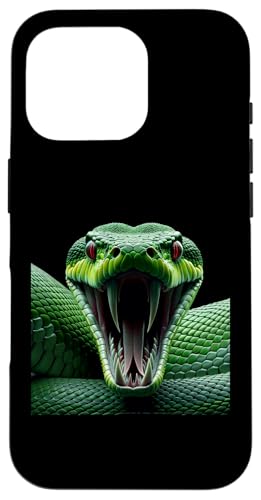 Hülle für iPhone 16 Pro Grünes Anaconda Hemd Gothic Schlange Giftschlange Reptil von snakesss