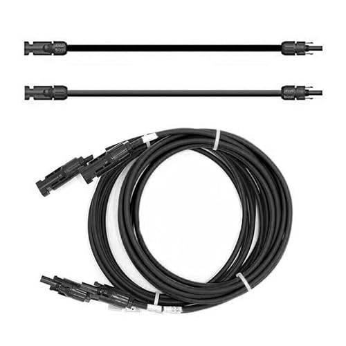 SOLARTRONICS Verlängerungskabel 6mm² inkl. Solarstecker PV Kabel H1Z2Z2-K beidseitig schwarz - Photovoltaik Kabel mit Stecker - Solarkabel für Solarmodule - PV GAK, Made in Germany (1,5m - 6mm²) von solartronics