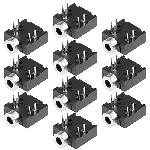 sourcing map 10stk. PCB Montage 2,5mm 5 Pin Buchse Kopfhörer Audio Video Verbinder PJ204 von sourcing map