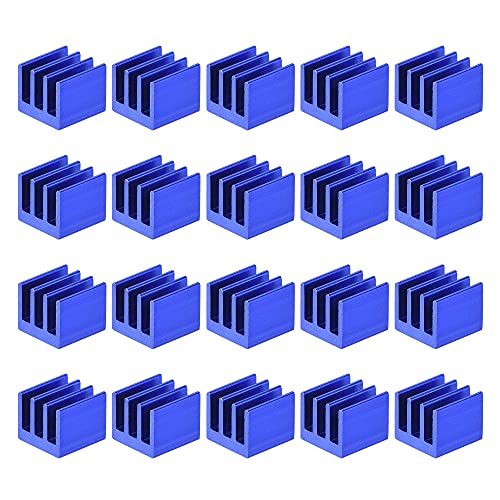 sourcing map 20St Kühlkörper Thermische Selbstklebende Elektronik Kühler 7x7x6mm Blau von sourcing map