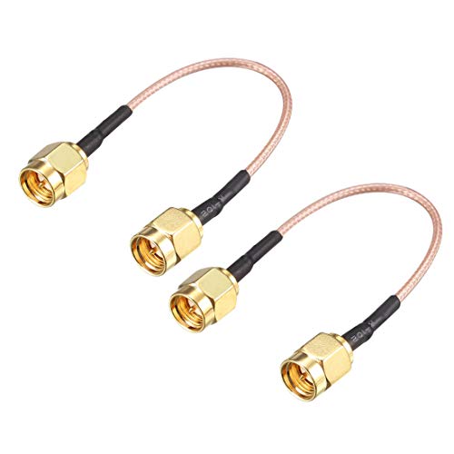 sourcing map 2stk. RF Koaxialkabel Verbinden Kabel RG-178 SMA Stecher auf SMA Stecker 10cm von sourcing map