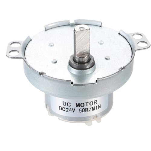 sourcing map Langsamer Geschwindigkeitsmotor JS-50T D-Welle-Getriebe-Elektromotor, 24 V DC 50 U/min Motor CW/CCW D-Welle Gleichstrommotor Großes Drehmoment für 3D-Drucker Filament Drehbarer von sourcing map