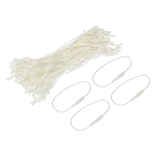 sourcing map Polyester-Seil zum Aufhängen, Schnur, Schnappverschluss, Kunststoffanhänger, 120 mm Länge, 1 mm Durchmesser, 100 Stück, Beige von sourcing map