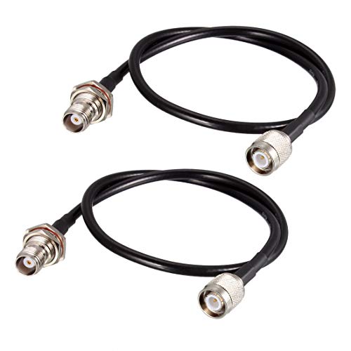 sourcing map RG58 RF Koaxialkabel, TNC-Stecker auf TNC-Buchse, Pigtail-Jumper-Kabel, 50,8 cm, 2 Stück von sourcing map