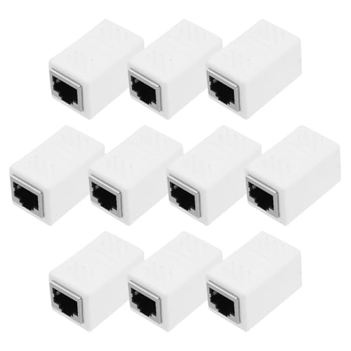 sourcing map RJ45-Ethernet-Koppler, Buchse auf Buchse, Cat6-Koppler, Ethernet-Verlängerungsadapter, Netzwerkstecker für Cat8/Cat7/Cat6/Cat5e/Cat5, Weiß, 10 Stück von sourcing map