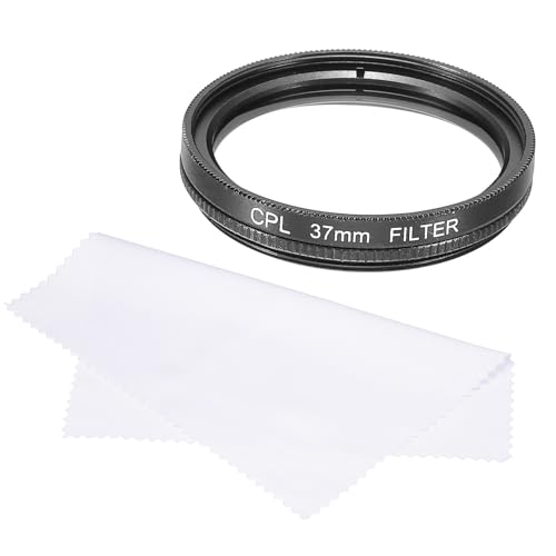 sourcing map Zirkular-Polarisationsfilter, 37 mm, doppelseitig, mehrschichtige Beschichtungen, Polarisationsfilter mit Reinigungstuch für Kameraobjektiv von sourcing map