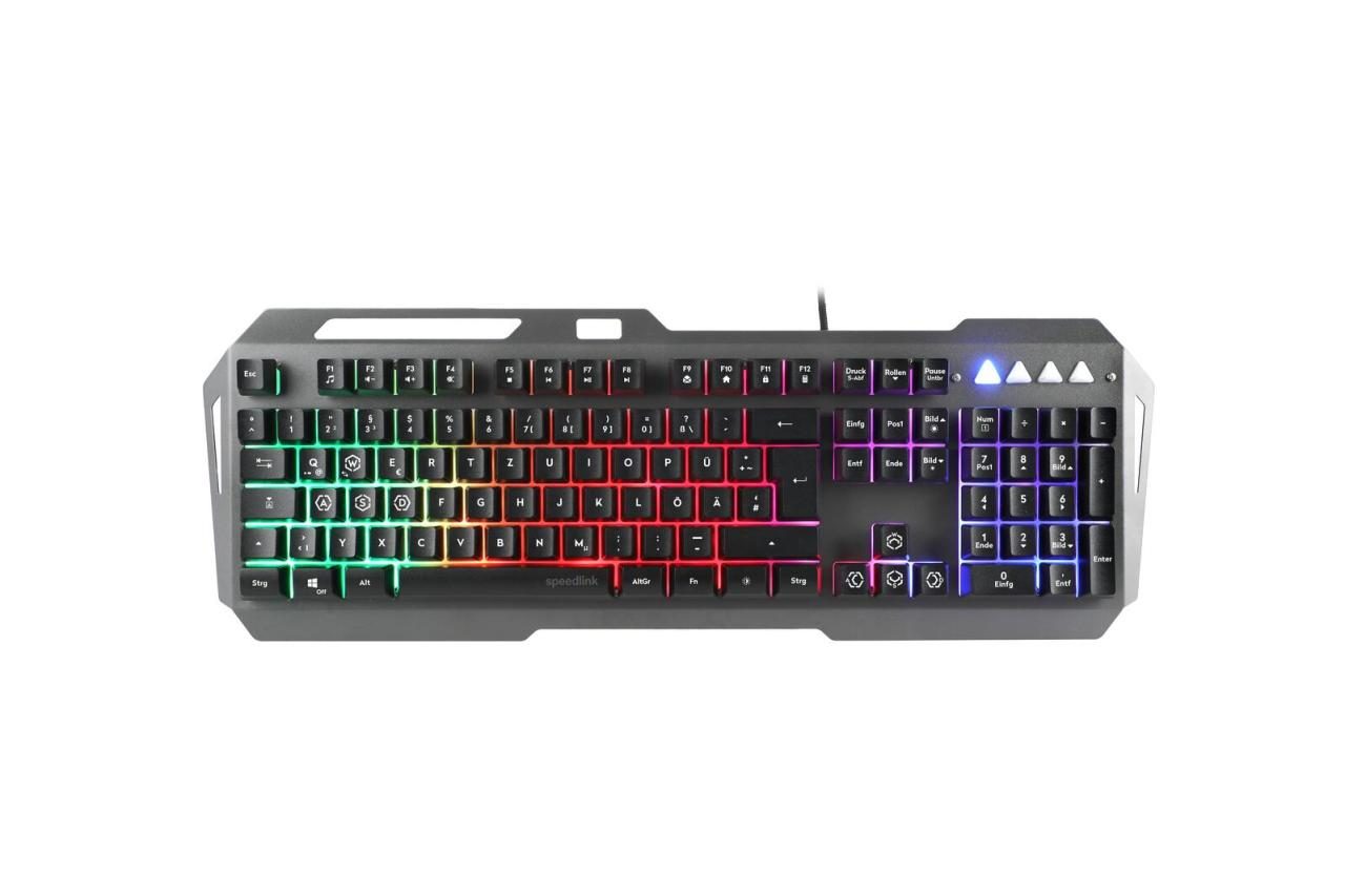 Speedlink LUNERA Metal RGB Rainbow Gaming Tastatur, schwarz - DE Layout Speedlink LUNERA Metal RGB Rainbow Gaming Tastatur, schwarz - DE Layout von speedlink