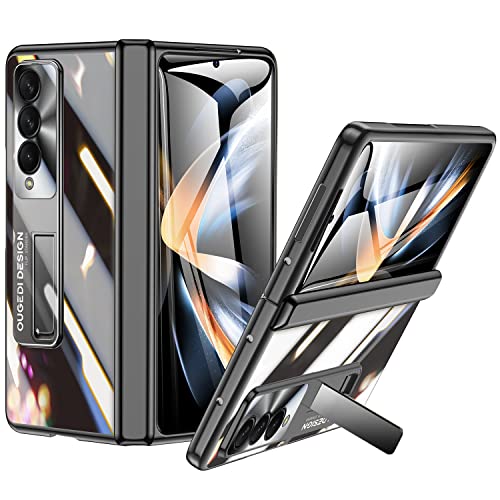 spoovcto für Galaxy Samsung Z Fold 4 Hülle, Transparent Überzug PC Crystal Clear Phone Case für Samsung Z Fold 4, für Z Fold 4 Hülle mit Federscharnier Kickstand von spoovcto