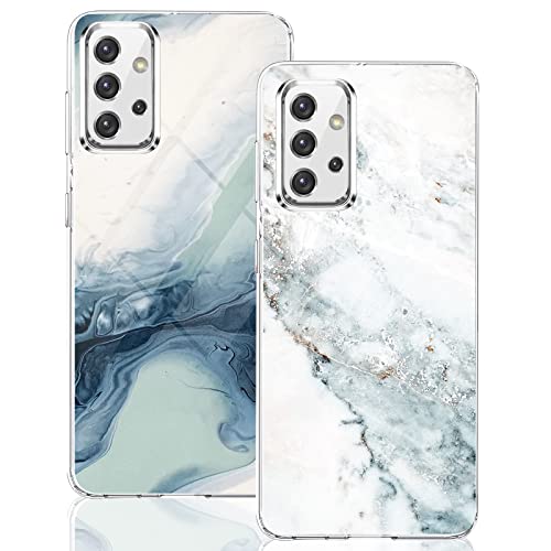 2 Stücke Kompatibel Mit Samsung Galaxy A23 Hülle Silikon Klar Case Slim Transparent TPU Flexible Blume Cover Silikoncase Galaxy A23 5G Slim Marmor Handyhülle Schutzhülle für Samsung A23 4G / 5G von sqgylgl