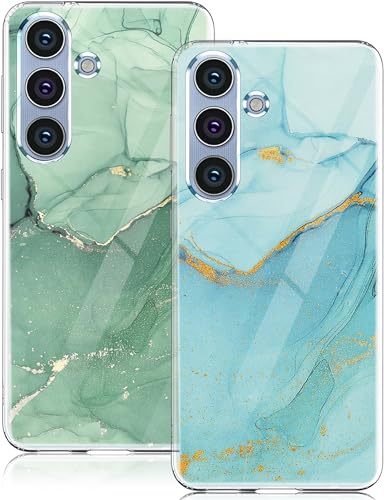 2 Stücke Kompatibel Mit Samsung Galaxy A25 5G Hülle Silikon Klar Case Slim Transparent TPU Flexible Blume Cover Silikoncase Galaxy A25 5G Slim Marmor Handyhülle Schutzhülle für Samsung A25 5G (D) von sqgylgl