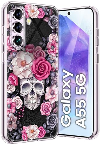 Kompatibel Mit Samsung Galaxy A55 5G Hülle Silikon Dünn Klar Case Slim Transparent TPU Flexible Tiere Cover Silikoncase Galaxy A55 5G Handyhülle Leopard Schutzhülle für Samsung A55 5G (Purple) von sqgylgl