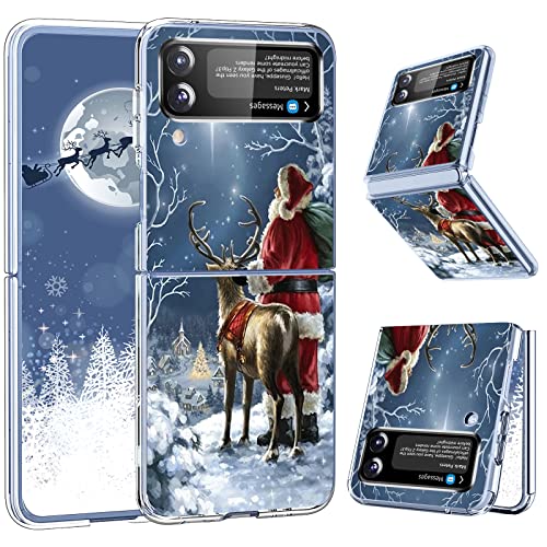 Kompatibel Mit Samsung Galaxy Z Flip 4 5G Hülle Silikon Dünn Klar Case Slim Transparent TPU Flexible Cover Silikoncase Galaxy Z Flip 4 Handyhülle Schutzhülle für Samsung Z Flip 4 Weihnachten 6,7" (A) von sqgylgl