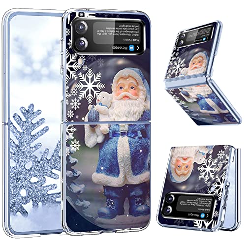 Kompatibel Mit Samsung Galaxy Z Flip 4 5G Hülle Silikon Dünn Klar Case Slim Transparent TPU Flexible Cover Silikoncase Galaxy Z Flip 4 Handyhülle Schutzhülle für Samsung Z Flip 4 Weihnachten 6,7" (D) von sqgylgl