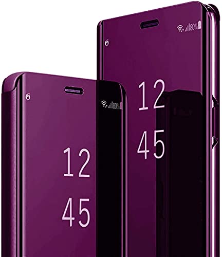 Schutzhülle für Galaxy S25+, kompatibel mit Samsung S25+, Klapphülle, transparent, spiegelnd, PU-Leder, mit Ständer, Schutzhülle für Samsung Galaxy S25 Plus, Violett von sqgylgl