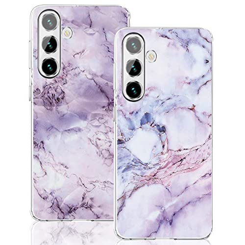 sqgylgl 2 Stücke Kompatibel Mit Samsung Galaxy A14 5G Hülle Silikon Klar Case Slim Transparent TPU Flexible Blume Cover Silikoncase Galaxy A14 5G Slim Marmor Handyhülle Schutzhülle für Samsung A14 5G von sqgylgl