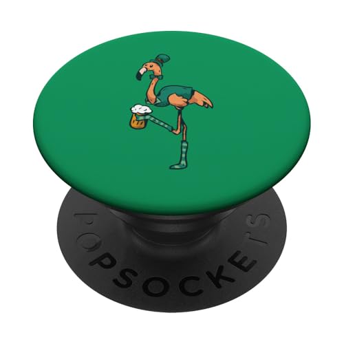 Irischer St. Patricks Day Kobold Lucky Flamingo Bier Lustig PopSockets Klebender PopGrip von st patricks day collection