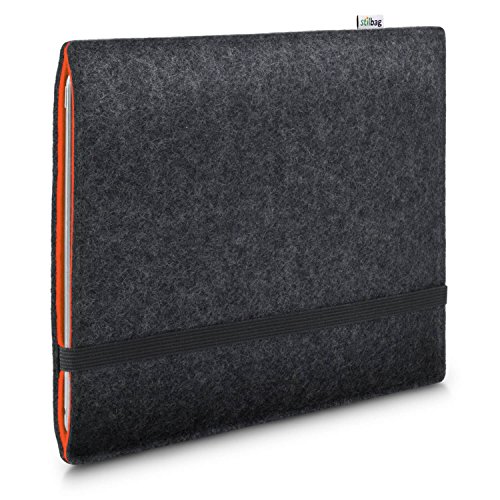 Stilbag Filzhülle für Apple iPad Mini (2019) | Etui Tasche aus Merino Wollfilz | Kollekion Finn - Farbe: anthrazit/orange | Tablet Schutzhülle Made in Germany von stilbag