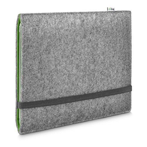 Stilbag Filzhülle für Apple iPad Pro 11 (2021) | Etui Tasche aus Merino Wollfilz | Kollekion Finn - Farbe: hellgrau/grün | Tablet Schutzhülle Made in Germany von stilbag