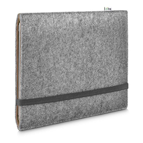 Stilbag Filzhülle für Apple iPad Pro 12.9 (2020) (4th Generation) | Etui Tasche aus Merino Wollfilz | Kollekion Finn - Farbe: hellgrau/Mokka| Tablet Schutzhülle Made in Germany von stilbag