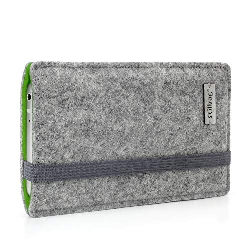 stilbag Handyhülle Finn für Samsung Galaxy S22 5G | Farbe: hellgrau/grün | Smartphone-Tasche aus Filz | Handy Schutzhülle | Handytasche Made in Germany von stilbag